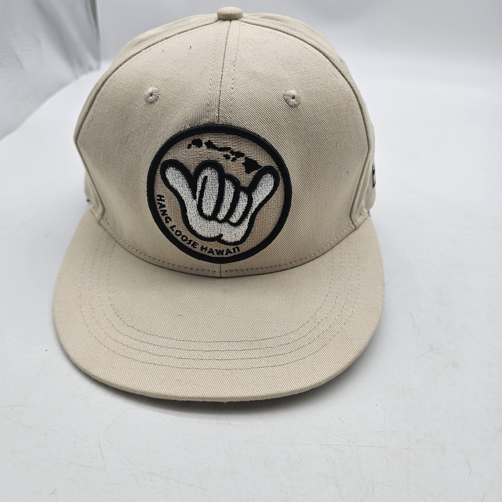 Aloha Headwear‎ Hat Cap Snap Back Mens One Size Beige Hang Loose Shaka Hawaii